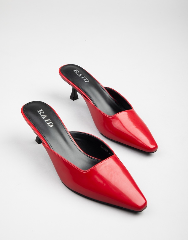 RAID - Aarna kitten heeled mules in Red