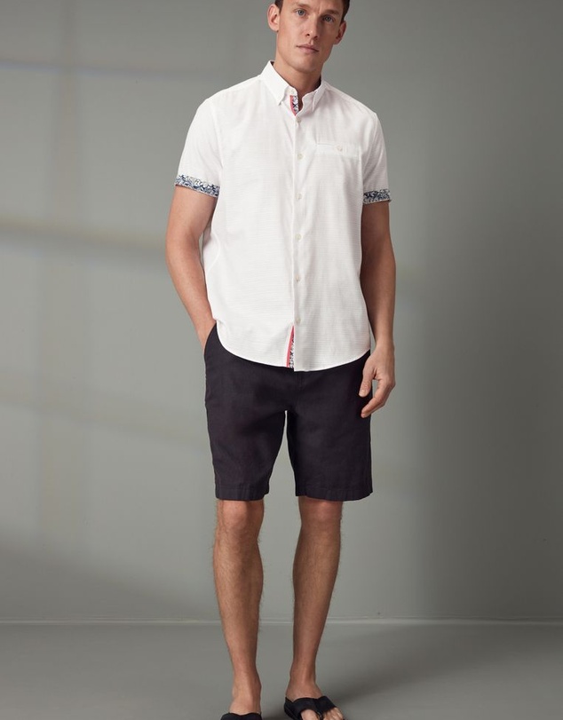 NEXT - Textured Trimmed Short Sleeve Shirt