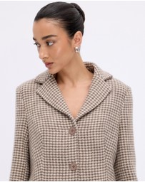 Minima Esenciales - Leni Wool Houndstooth Coat