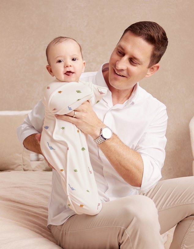 Love to Dream - Swaddle Up™ Transition Bag 1.0 TOG Stretch Cotton Dinosnore Cream