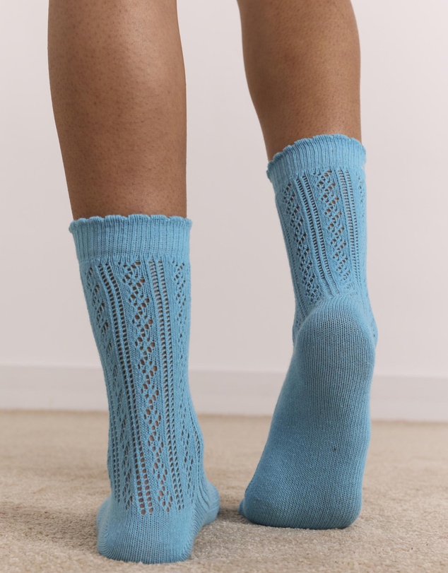 Damson Madder - Calf Length 2 Pack Pointelle Socks