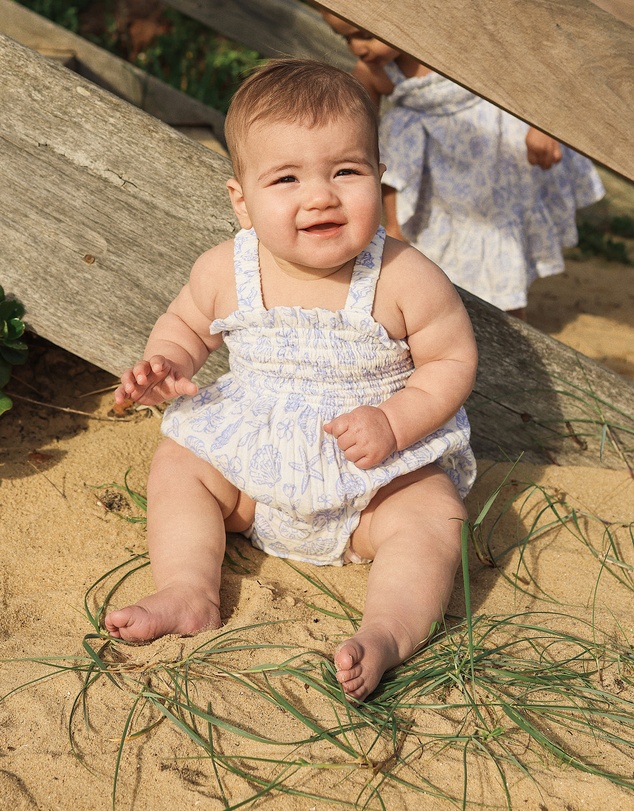 Kynd Baby - Shirred Romper in Coconut
