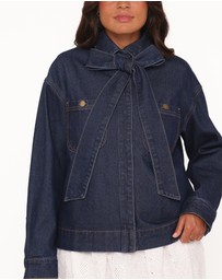 Petal & Pup - Cleo Denim Bow Jacket - Indigo