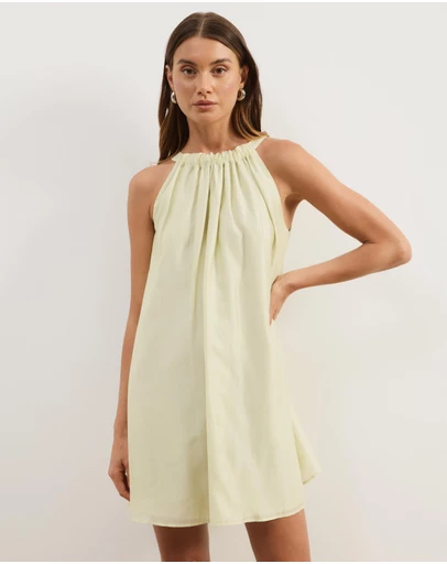 Atmos&Here - Paloma Voile Cut Away Tie Mini Dress