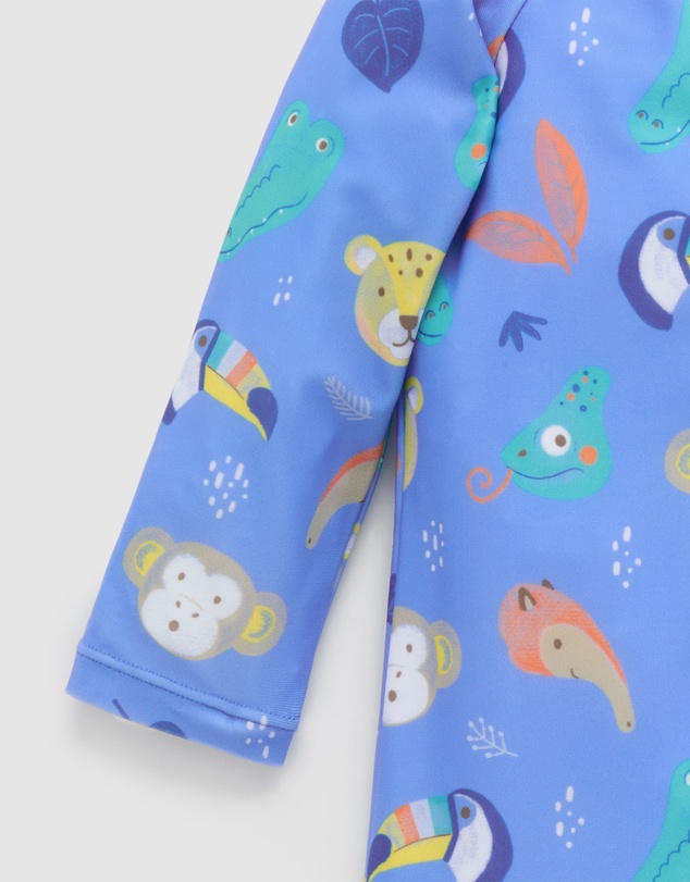 Purebaby - Printed Long Sleeve Sunsuit- Kids-Babies