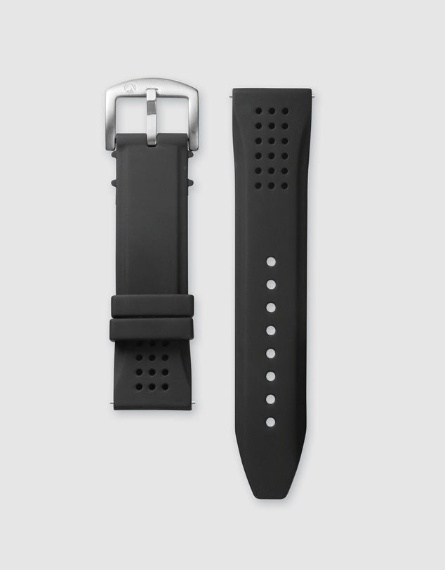 Maxum - Lansdowne Band - Black Silicone With Silver Tone Buckle