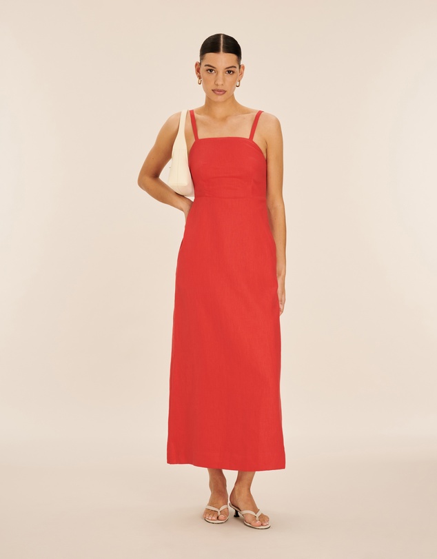 strapless open back dress Red Straight Neck Fishtail Prom Dress – Rosies Closet