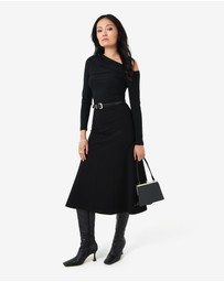 Forcast - Adele Side Panel Midi Skirt