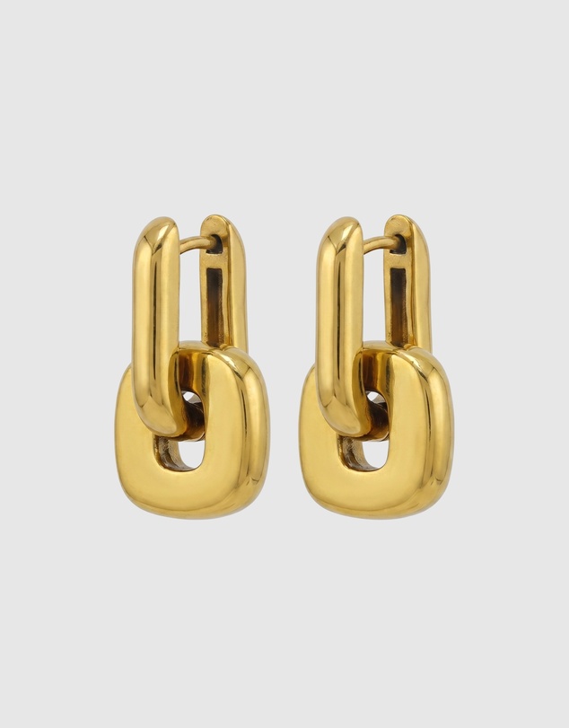 Miz Casa and Co - Linked Chain Huggie Earrings