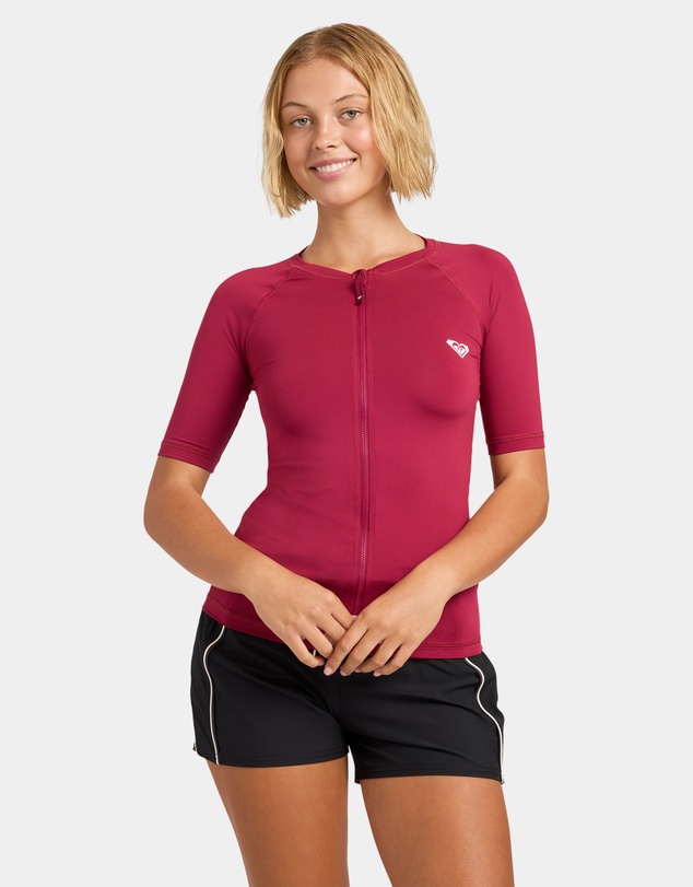Roxy - Womens Essentials Chest Zip Rashguard