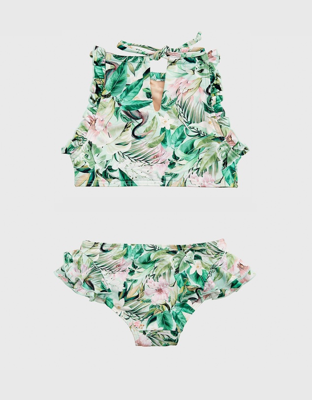 Aqua Blu Kids - Marabou Halter Neck Bikini Set - Kids
