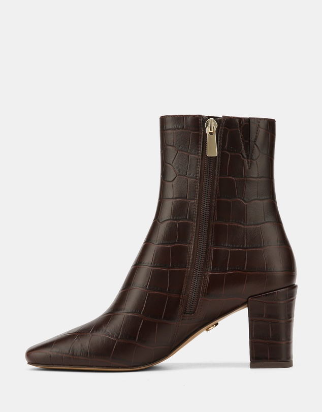 Wittner - Lean Croc Embossed Leather Ankle Boots