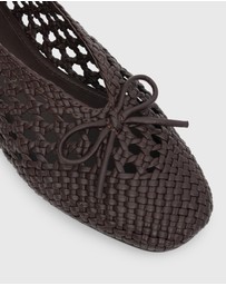 Betts - Georgia Leather Woven Ballet Flats