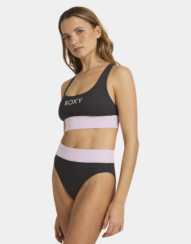 Roxy - Womens Roxy Active C Block High Waist Bikini Bottom