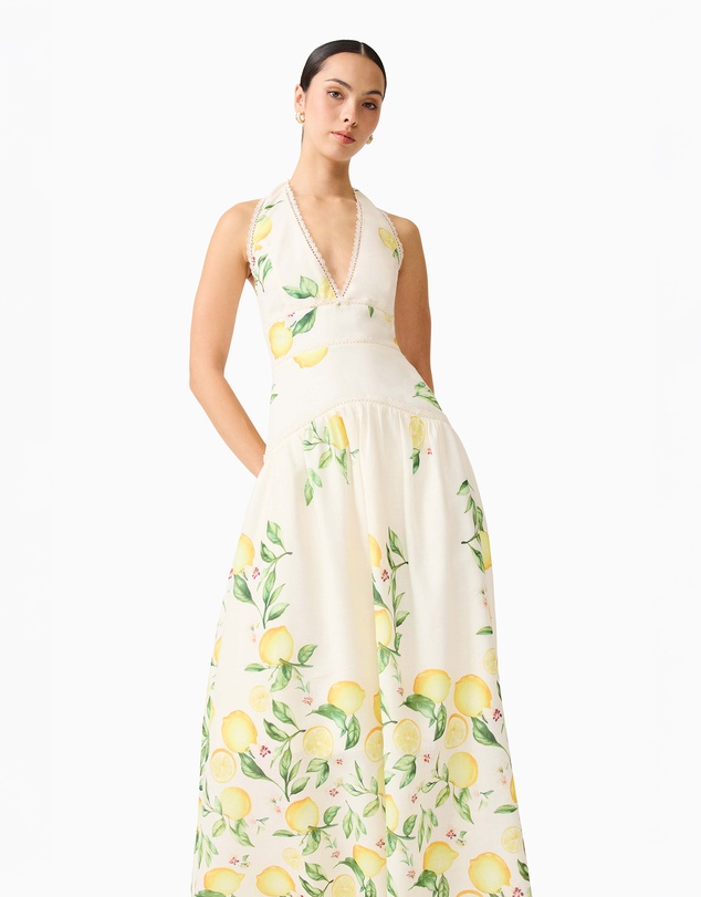 Elliatt - Hana Halter Gown In Yellowmulti