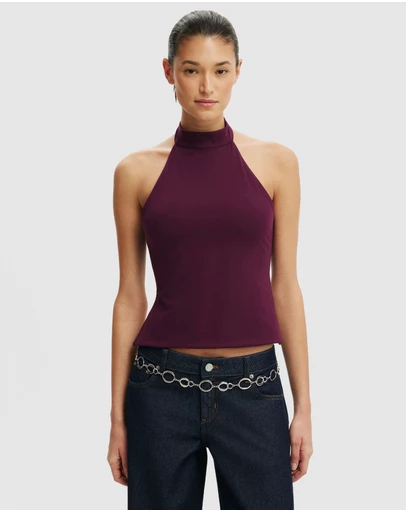 Cotton On - Hold Me Halter Twist Back Top