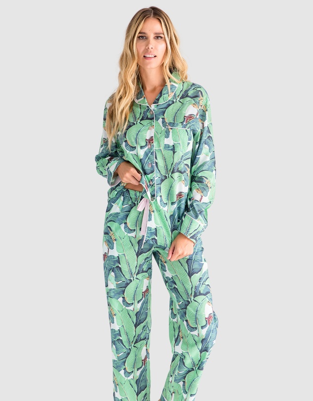 Sant And Abel - Women's Martinique® Green Banana Leaf Long PJ Set