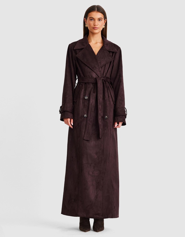 SNDYS - Sutton Faux Suede Trench Coat