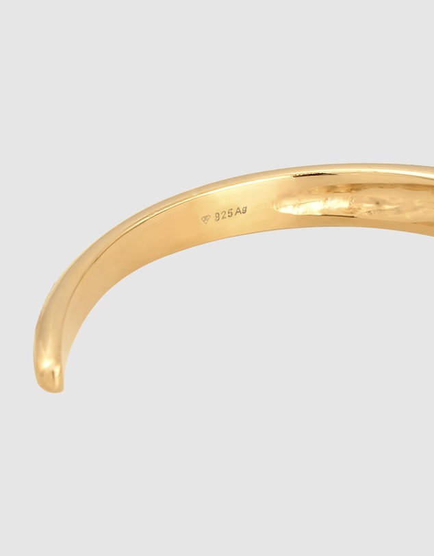 Elli Jewelry - Bracelet Bangle Round Open Elegant in 925 Sterling Silver Gold Plated