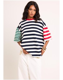 Subtitled - Fitzroy Stripes Oversized Short Sleeve T-Shirt