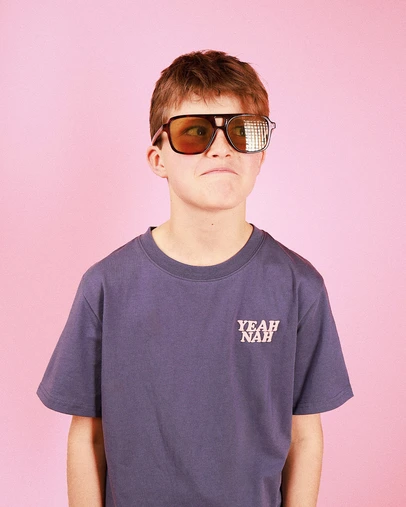 Skwosh - Yeah Nah Kids Slang Tee in Navy