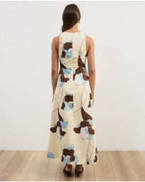 Atmos&Here - Stephanie Linen Blend Wrap Front Midi Dress