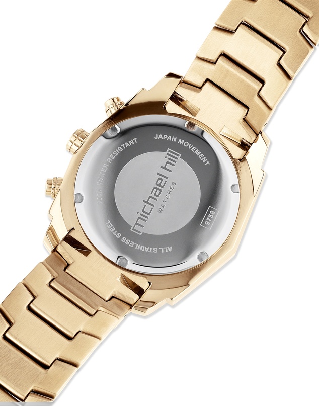 Michael Hill - Men's Solar Chronograph Watch in Gold Tone Stainless Steel