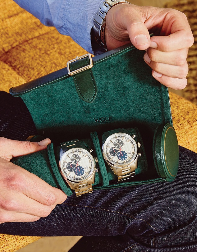 Wolf - Wolf British Racing Green Triple Watch Roll