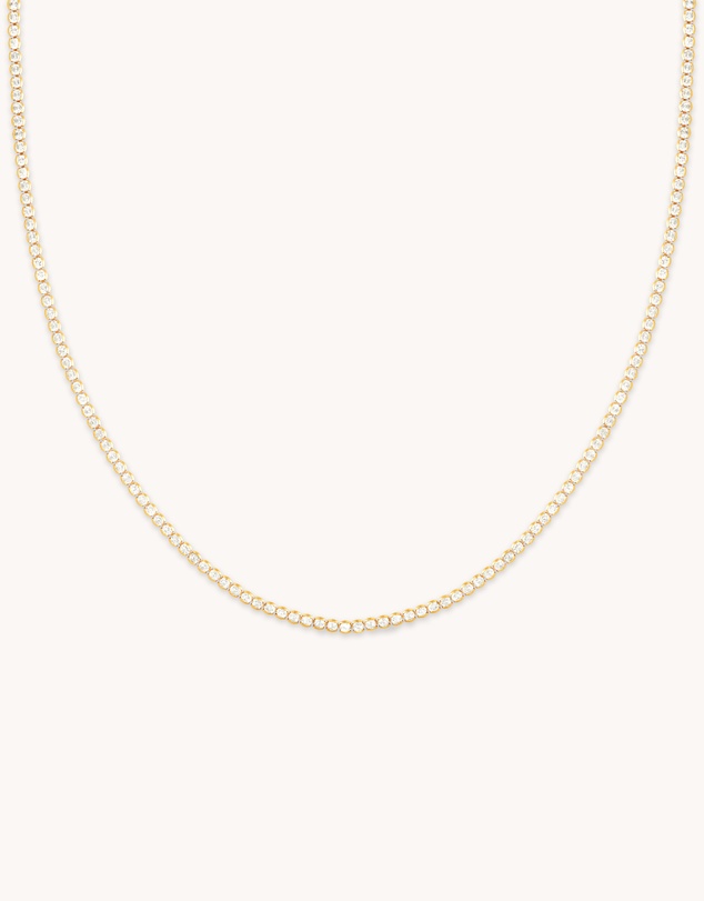 Astrid & Miyu - Gleam Tennis Chain 18ct Gold Plated Necklace