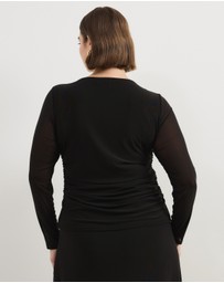 Atmos&Here Curvy - Cleo Mesh Long Sleeve Top