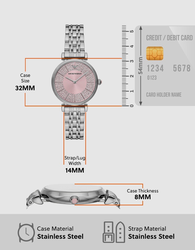 Emporio Armani - Silver Tone Analogue Watch