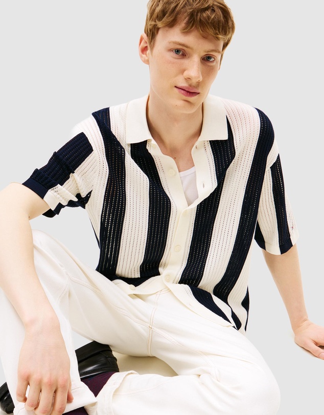 Tommy Hilfiger - Open Knit Polo Button Through