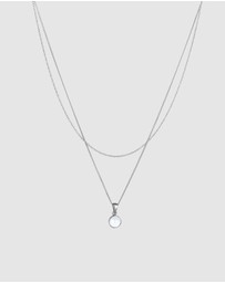 Elli Jewelry - Necklace Layer Circle Moonstone 925 Sterling Silver