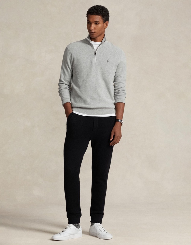 Polo Ralph Lauren - Mesh-Knit Cotton Quarter-Zip Sweater