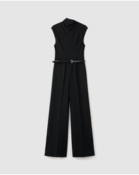 M.N.G - Jumpsuit With Draped Neck And Belt