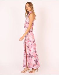 Petal & Pup - Amelia Halterneck Maxi Dress - Pink Floral