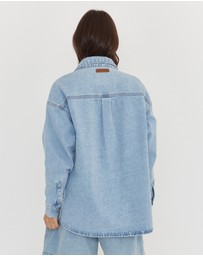 ALEXANDRA - Basen Shacket Light Blue Denim