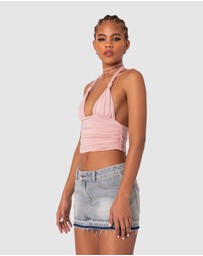 EDIKTED - Lillie Knotted Halter Top