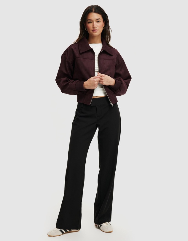 Cotton On - Sophia Faux Suede Utility Bomber Jacket