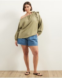 Atmos&Here Curvy - Scarlett Linen Off The Shoulder Top