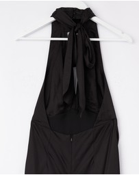 Revibe - Repaired Shona Joy Agnes Halter Neck Maxi Dress - AU 10