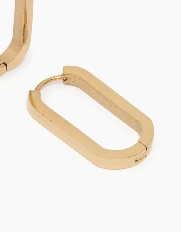 Lovisa - Waterproof Gold Plated Stainless Steel Oblong Hoop Earrings