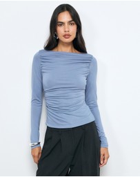 AERE - Eira Ruched Cupro Top