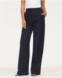 Dazie - Bella Pinstripe Straight Leg Pants
