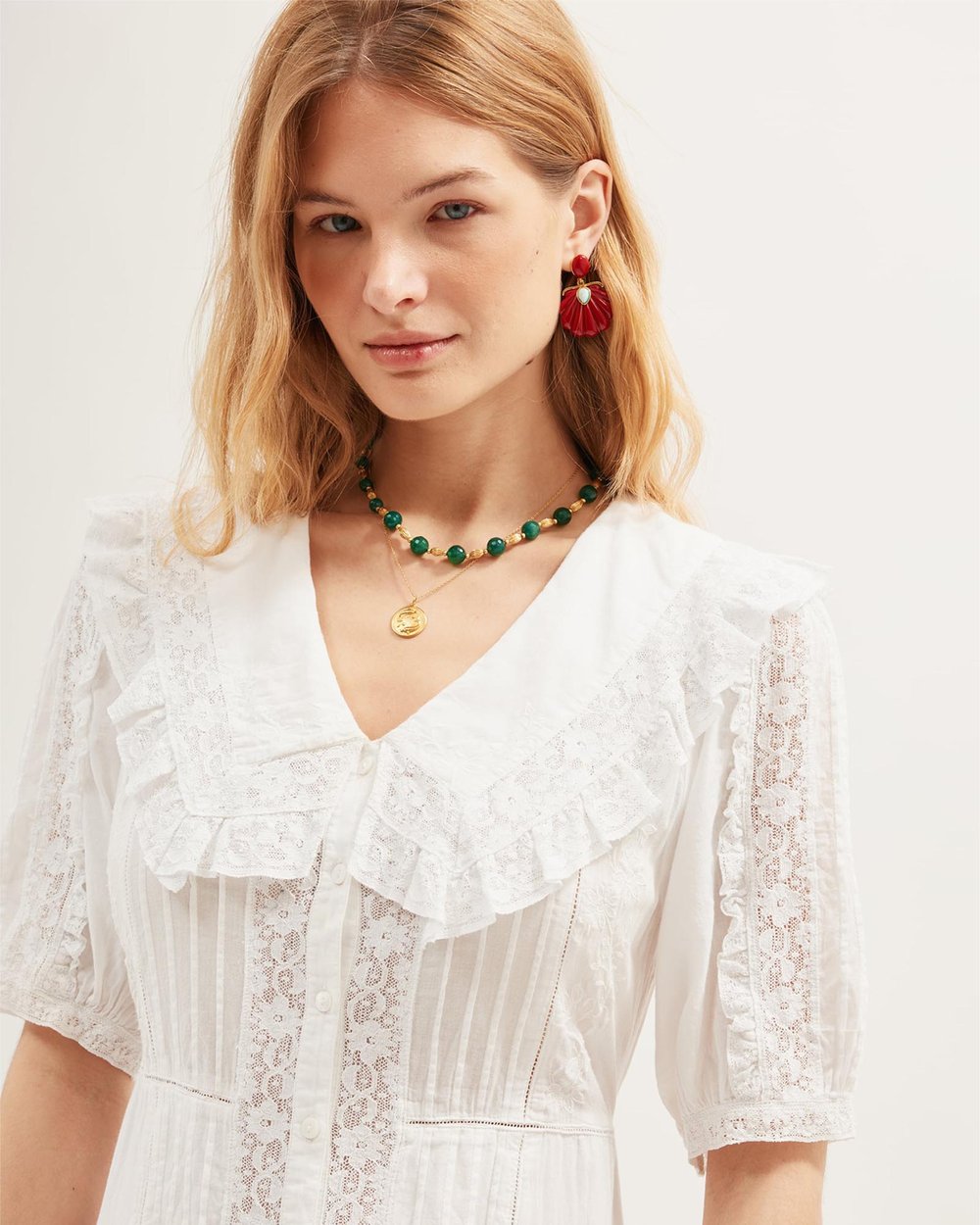 Edina Dress Pansy Embroidery by Rixo Online | THE ICONIC | Australia