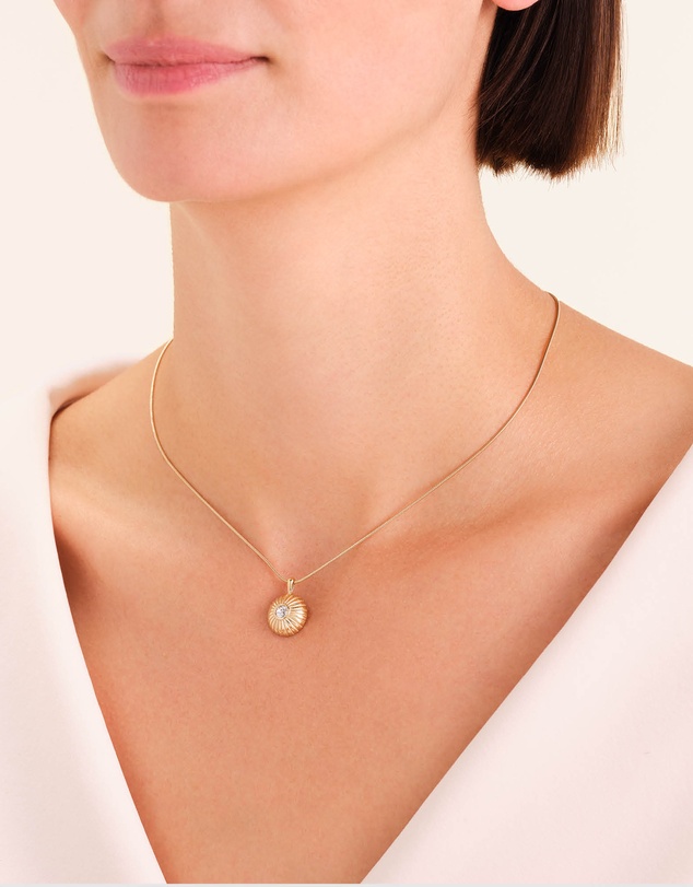 Rosefield - Bold Solitary Gold Texture Studs and Necklace Set