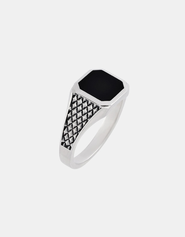 Serge DeNimes - Silver Onyx Armour Ring
