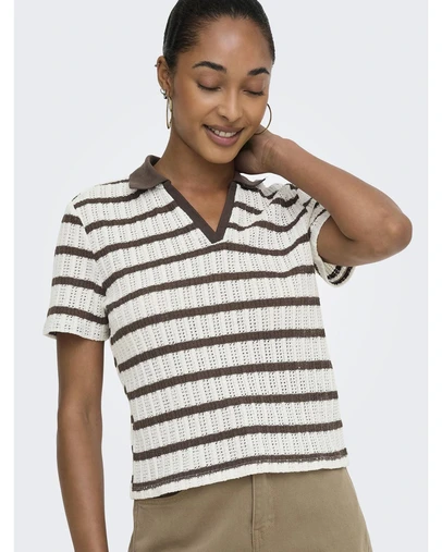 ONLY - Halia Striped Collared Top