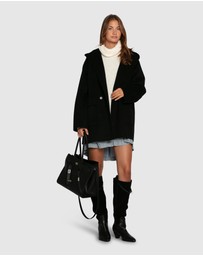 Belle & Bloom - Coastal Edit Hooded Wool Blend Coat