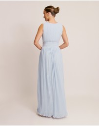 Six Stories - Pleated Plunge Maxi Dress